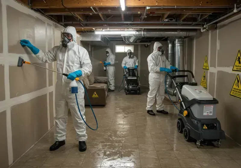 Basement Moisture Removal and Structural Drying process in Hopkinton, RI